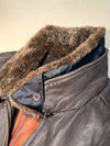 Oconis Premium Original Detachable Fur Collar Heavy Leather Jacket ( XL)