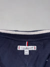 Tommy Hilfiger Quarter-Zip Polo Tee – Navy with White Stripe Collar,(Women’s Plus) 3XL