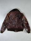 Vintage Distressed Premium Bomber (Detechable Collar) Leather Jacket (L)