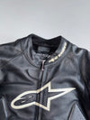 Alpinestars Perforated Star Logo Racing Leather Jacket Hump On Back (Paded)(S)