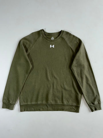 Under Armour Olive Green Centre Logo Fleece Sweatshirt (XL)