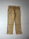 Carhartt Relaxed Fit Double Knee Tan Duck Canvas Work Pants (W:30) (L:38)