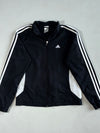 Y2K Adidas Black & White 3-Stripe Track Jacket – Mesh Lined (S)