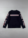 FILA White Line Black Logo Sleeve Crewneck Sweatshirt (S)