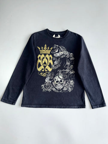 Vintage Big Train Graphic Printed Full Sleeves T-Shirt (M/L)