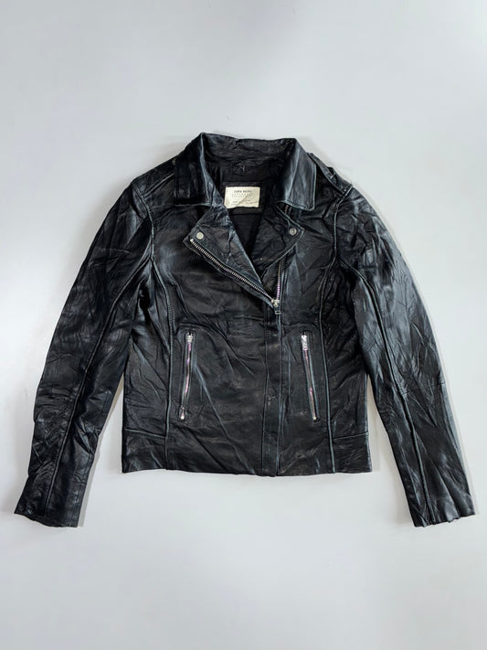 Zara Basic Premium Original Leather Jacket (XS)