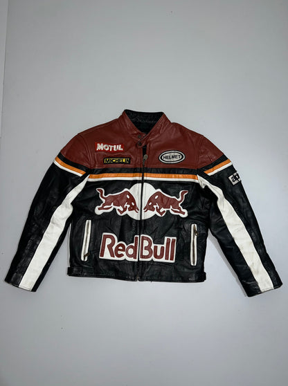 ZVintage Red Bull Genuine Leather Racing Jacket Streetwear (SUPER RARE) (M)