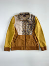K2 Flywalk Hybrid Tech Geometric Print Fleece-Lined Zip Jacket – Mustard/Tan (S)