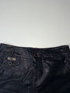 KU YUE Black Faux Leather High-Waisted Mini Shorts (W:28) (L:15)