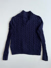 Polo Ralph Lauren Navy Cable Knit Half(XL)