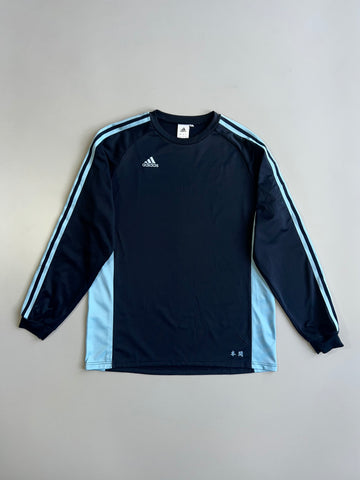 Adidas Japan Market Meiji University Nakano Hachioji 3-Stripe Colorblock Long Sleeve Training Top Navy (L)