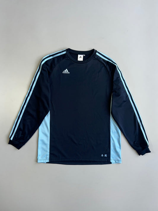 Adidas Japan Market Meiji University Nakano Hachioji 3-Stripe Colorblock Long Sleeve Training Top Navy (L)