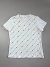 FILA Diagonal Logo Stripe Tee – White All-Over Print Women’s  (M)