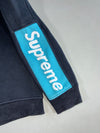 Supreme Navy Colour Block Crewneck Sweatshirt – Sleeve Logo, Made in Canada (M)