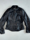 IXS Lady Fashion Black Leather Motorcycle Jacket – Women’s Fitted Moto, Swiss Brand Padded (S)