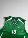 Nike Green & White Sleeveless Basketball Jersey #18 (XL)