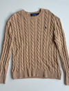 Polo Ralph Lauren Beige Cable Knit Crewneck Sweater (M)