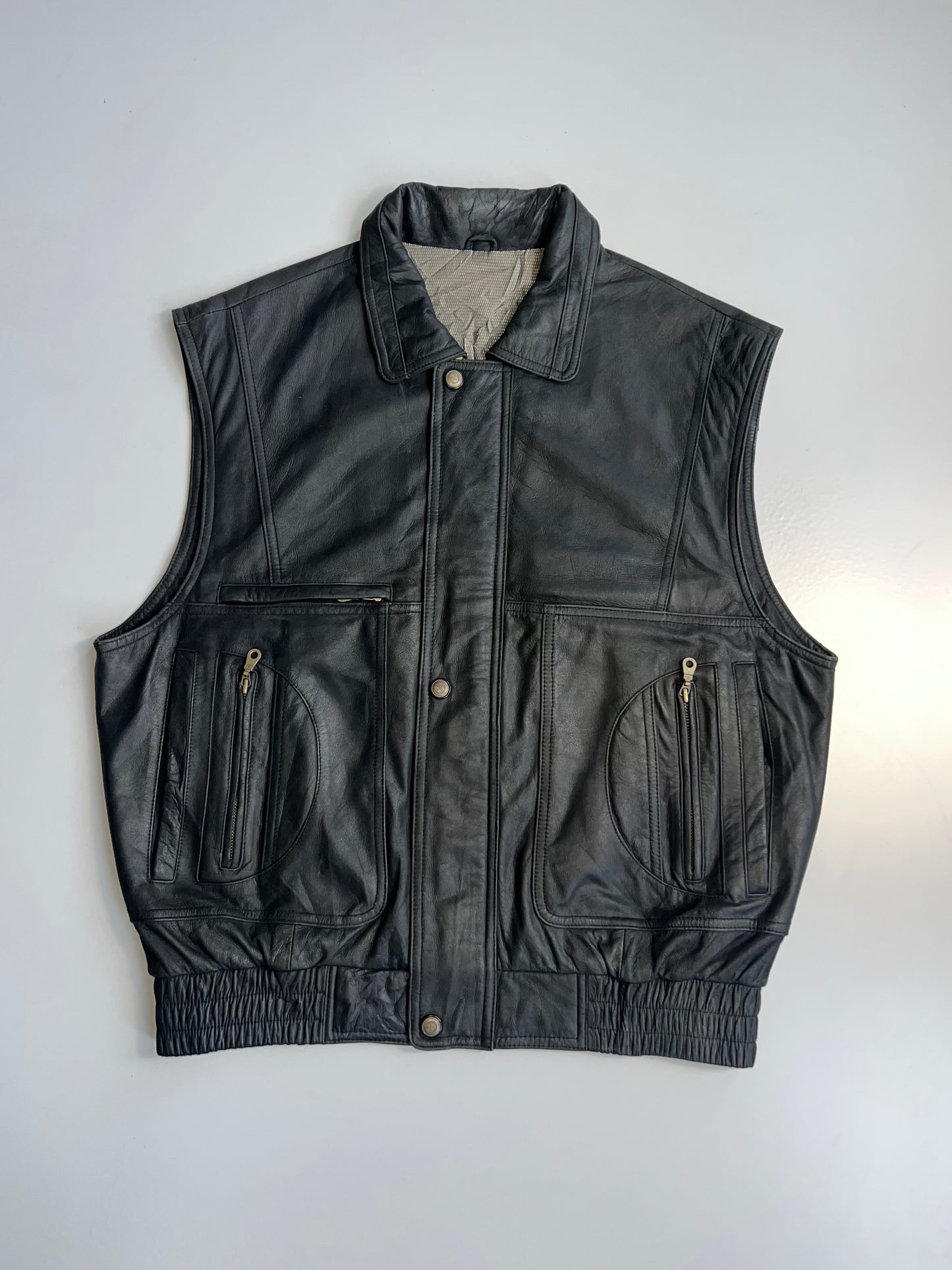 !      MC Neal Premium Original Leather Utility Jacket (L)