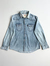 Levi's Light Wash Western Denim Shirt – Pearl Snap – Slim Fit – (M)
