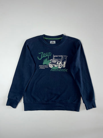 Jeep Spirit Authentic Graphic Crewneck Sweatshirt — Navy (M)