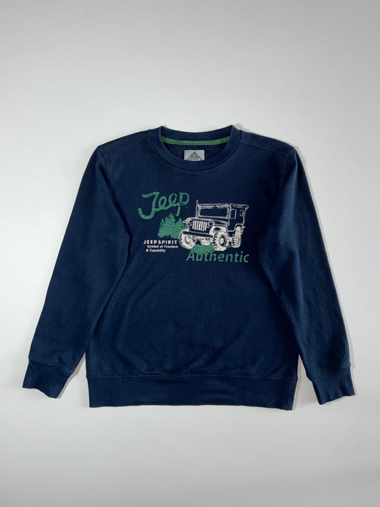 Jeep Spirit Authentic Graphic Crewneck Sweatshirt — Navy (M)