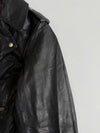 Arrival Black Leather Biker Jacket | Purple Lining Moto Style Womens (XS)