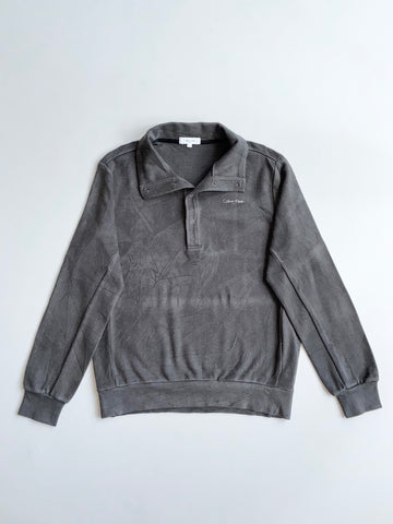Calvin Klein Golf Charcoal Grey Snap Mock Neck Pullover  (L)