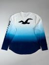 Hollister | White-to-Navy Ombré Long Sleeve Tee (2XL)