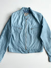 Mulligans Ireland Baby Blue Leather Café Racer Jacket women’s – Made in Italy(XS)
