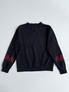 Thrasher Magazine Black Embroidered Logo Crewneck with Flame Sleeves(S)