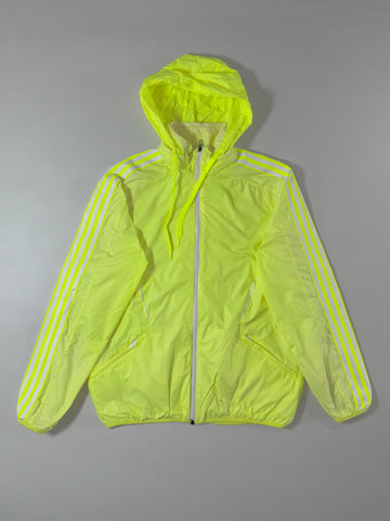 Adidas Neon Yellow Hooded Windbreaker (M)