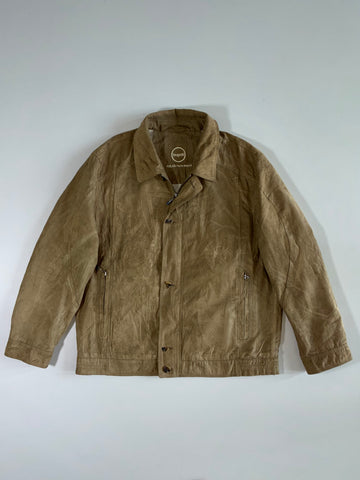 Bugatti Olive Suede Collared Jacket (XL)