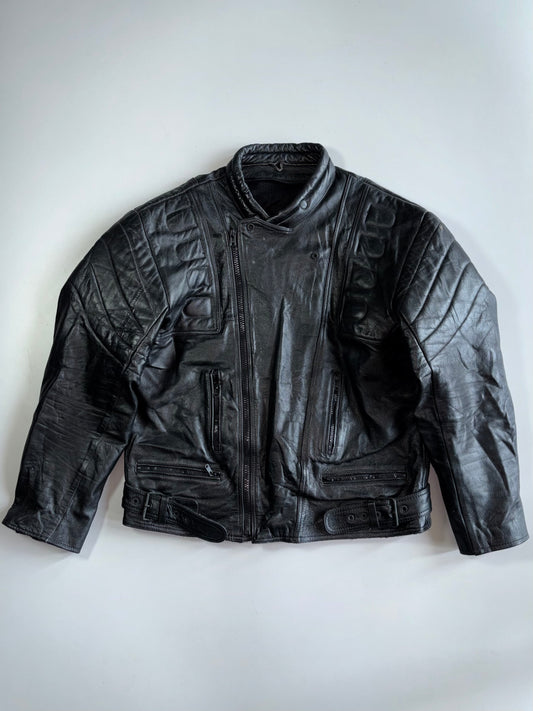 Vintage Premium Original Leather Motorcycle Racing Jacket (Paded) (L/XL)