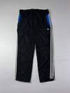 Adidas 3-Stripes Black & Blue Nylon Track Pants (W:36) (L:40)