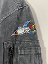 Outstander Distressed Grey Denim Bomber Jacket (L/XL)