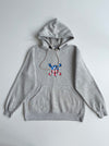 Vintage Stüssy Skull & Bones USA Flag Hoodie – Grey(M)