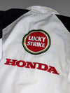 Lucky Strike BAR Honda F1 Racing Jacket, White & Black with Embroidered Sponsor Patches (L)