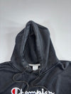 Champion Script Logo Black Pullover Hoodie Embroidered(XL)