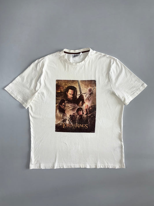 Vintage Lord of the Rings “Return of the King” Movie Poster Graphic Tee White (3XL)