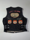 Vintage Harley-Davidson Racing #64 Leather Trim Biker Vest (XL)