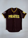 Pittsburgh Pirates Fully Embroidered MLB Baseball Jersey
Brown & Gold — Button-Up Alternate (L)