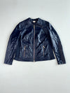 Vintage VA Milano Navy Blue Faux Leather Biker Jacket Women’s (M)