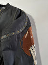 Damoto Black Bomber Jacket – Embroidered Sleeves & Studs | (XL)