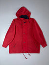 Vintage Polo Ralph Lauren Red Hooded Jacket embroidered pony logo (2XL)