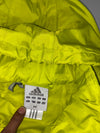 Adidas | Neon Yellow Three Stripe Hooded Windbreaker (M)