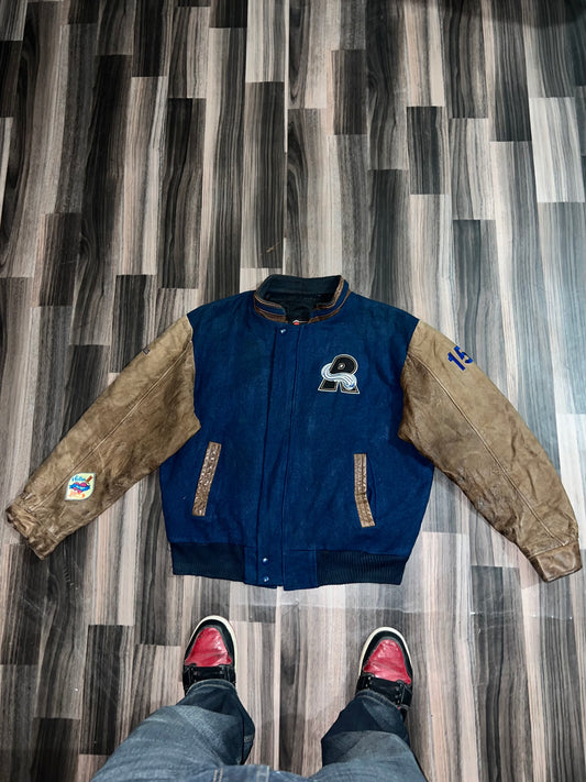 ZPremium Leather Varsity Jacket (L)