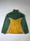 Ball Friends Colorblock Sherpa Fleece Zip Jacket – Green & Mustard (XL)