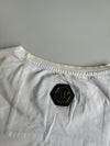 Philipp Plein Platinum Cut White Skull Graphic T-Shirt Rhine stone  (Xl)