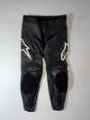 Alpinestars Black Leather Racing Pants – Cowhide & Kevlar (Knee padded) (W:30) (L:37)