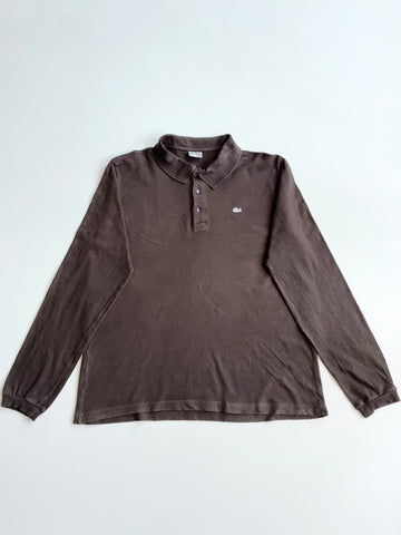 Lacoste Long Sleeve Piqué Polo – Chocolate Brown (2XL)
